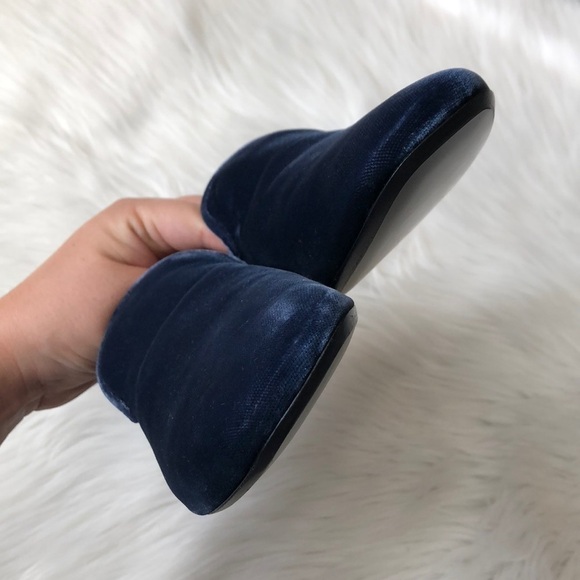 Vince Bray Blue Velvet Smoking Loafer Flats 6 - Picture 6 of 8